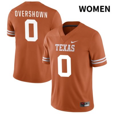 Texas Longhorns Women's #0 DeMarvion Overshown Authentic Orange NIL 2022 College Football Jersey LEK51P4P